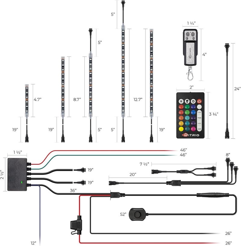 DITRIO 18pcs Motorcycle Led Lights Kit 12v with Turn Signal and Blinking Brake Light Features for Motorcycle Harley Golf ATVs UTVs - M18r - Image 5